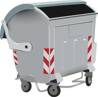 A garbage can with wheels and a lid vector