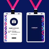 ID Card Design with Circular Shape Frame vector