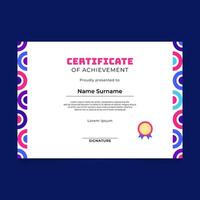 Certificate Template Design with Circular Shape Frame vector