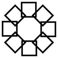 Islamic ornament pattern shape line art element. Decorative outlined Islamic geometric ornamental shape pattern illustration. vector