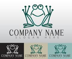 The minimalist frog icon logo reflects the harmony between nature and simplicity and making it an ideal choice for brands with a green or natural focus. vector
