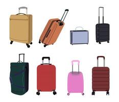 This Suitcase Illustration Set is a versatile collection with stylish suitcase designs, suitable for travel related projects, tourism branding, airline promotions. vector
