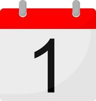 A calendar with the number one on it vector