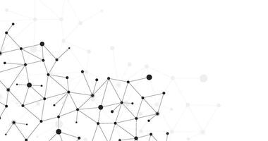 modern cyber cell data lines connecting with dots background vector