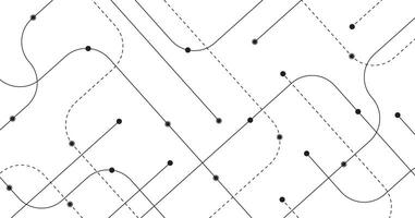 futuristic cyber circuit wire path lines with ending dots background vector