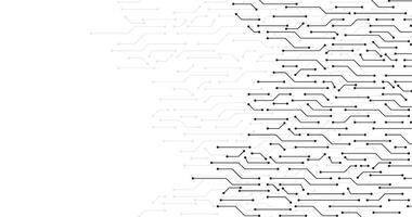 modern ai network black lines with dots connecting to others in data flow circuit board background template vector