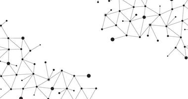 data network lines with dots on corners background vector