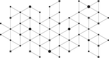 abstract hexagon cell with dots connecting together background template vector