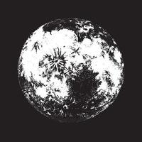 Full moon against hand drawn on black background. Drawing of celestial body, lunar astronomical object or satellite in outer space. Monochrome illustration hand drawn in modern dotwork style vector