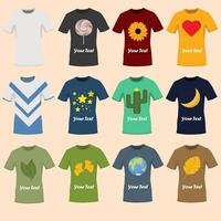 collection of t-shirts with different motifs vector