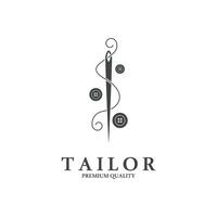 Tailor logo icon combination of buttons for clothes vector