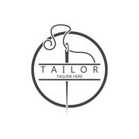 Tailor shop template simple and elegant tailor logo with buttons vector