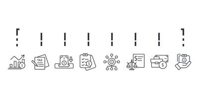 Accounting icon set..Editable stroke.linear style sign for use web design,logo. vector