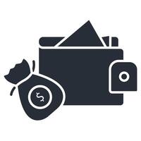 wallet Editable stroke.linear style vector
