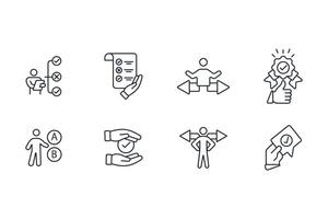 Choice icon set..Editable stroke.linear style vector