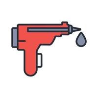 glue gun icon. .Editable stroke.linear style sign for use web. vector