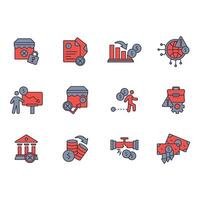 Business failure icon set..Editable stroke.linear style signfor use web design,logo.Symbol illustration. vector