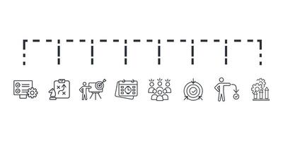 Action plan icon set..Editable stroke.linear style sign for use web design,logo.Symbol illustration. vector