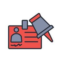 Push pin icon. .Editable stroke.linear style sign vector