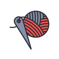 yarn ball icon. .Editable stroke.linear style sign for use web design,logo vector