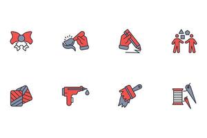 Crafting icon set..Editable stroke.linear style sign. vector