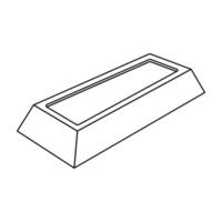 Ore Ingot Outline Icon Illustration on White Background vector