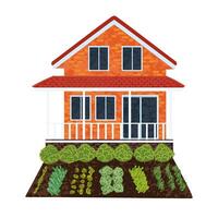 Colorful Illustration of Summer Cottage Isolated on White Background vector