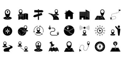 Location icons set. Set of editable stroke icons.Set of Location. vector