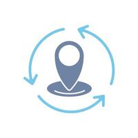 change location concept line icon. Simple element illustration change location concept outline symbol design. vector