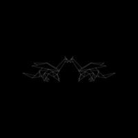 Pair Dragon Polygonal Lines, can use for Logo, Pictogram, Mythology Creature Figure, Website, Apps, or Graphic Design Element. Flat and Editable. vector