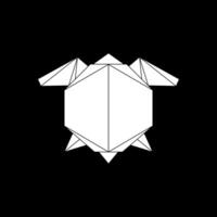 Turtles Shape Inspired by Origami Form, can use for Logo, Pictogram, Endangered Animals Figure, Website, Apps, or Graphic Design Element. BW and Editable. vector