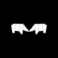 Pair Polar Bear Shape Inspired by Origami Form, can use for Logo, Pictogram, Endangered Animals Figure, Website, Apps, or Graphic Design Element. vector