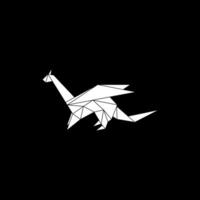 Dragon Shape Inspired by Origami Form, can use for Logo, Pictogram, Mythology Creature Figure, Website, Apps, or Graphic Design Element. BW and Editable. vector