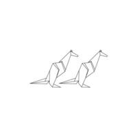 Pair Kangaroo Polygonal Lines, can use for Logo, Pictogram, Animal Figure, Website, Apps, or Graphic Design Element. Simple and Memorable. vector
