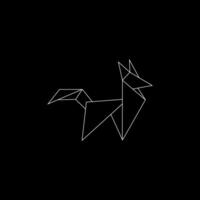 Fox Polygonal Lines, can use for Logo, Pictogram, Cute Animal Figure, Website, Apps, Pictogram, or Graphic Design Element. BW, Flat and Editable. vector