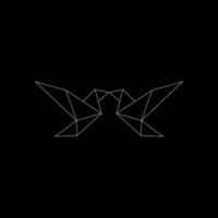 Pair Flying Bird Polygonal Lines, can use for Logo, Pictogram, Aves Figure, Website, Apps, or Graphic Design Element. vector