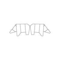 Pair Polygonal Lines, can use for Logo, Pictogram, Endangered Animals Figure, Website, Apps, or Graphic Design Element. BW and Editable. vector