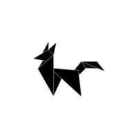 Fox Shape Inspired by Origami Form, can use for Logo, Pictogram, Cute Animal Figure, Website, Apps, or Graphic Design Element. Flat and BW. vector