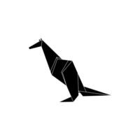 Kangaroo Shape Inspired by Origami Form, can use for Logo, Pictogram, Animal Figure, Website, Apps, or Graphic Design Element. Black White and Editable. vector