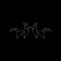 Pair Fox Polygonal Lines, can use for Logo, Pictogram, Cute Animal Figure, Website, Apps, Pictogram, or Graphic Design Element. vector