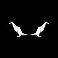 Pair Kangaroo Shape Inspired by Origami Form, can use for Logo, Pictogram, Animal Figure, Website, Apps, or Graphic Design Element. Simple and Memorable. vector