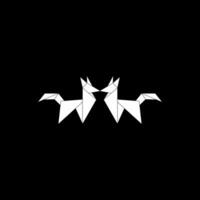Pair Fox Shape Inspired by Origami Form, can use for Logo, Pictogram, Cute Animal Figure, Website, Apps, or Graphic Design Element. vector