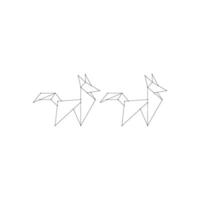 Pair Fox Polygonal Lines, can use for Logo, Pictogram, Cute Animal Figure, Website, Apps, Pictogram, or Graphic Design Element. Memorable and Editable. vector