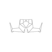 Pair Dog Polygonal Lines, can use for Logo, Pictogram, Animal Figure, Website, Apps, or Graphic Design Element. Black White and Editable. vector
