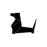 Dog Shape Inspired by Origami Form, can use for Logo, Pictogram, Animal Figure, Website, Apps, or Graphic Design Element. Flat and Editable. vector