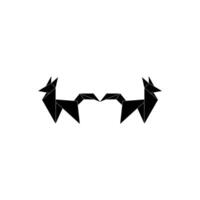 Pair Fox Shape Inspired by Origami Form, can use for Logo, Pictogram, Cute Animal Figure, Website, Apps, or Graphic Design Element. BW and Ediatble. vector