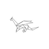 Dragon Polygonal Lines, can use for Logo, Pictogram, Mythology Creature Figure, Website, Apps, or Graphic Design Element. Simple and Editable. vector