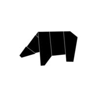 Polar Bear Shape Inspired by Origami Form, can use for Logo, Pictogram, Endangered Animals Figure, Website, Apps, or Graphic Design Element. Flat and Editable. vector