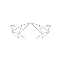 Pair Flying Bird Polygonal Lines, can use for Logo, Pictogram, Aves Figure, Website, Apps, or Graphic Design Element. Editable. vector