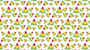 A seamless floral pattern featuring bright yellow and red flowers with green leaves, designed against a white backdrop to create a lively and vibrant aesthetic. vector